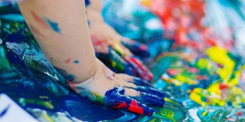 How to make art from kids finger painting work