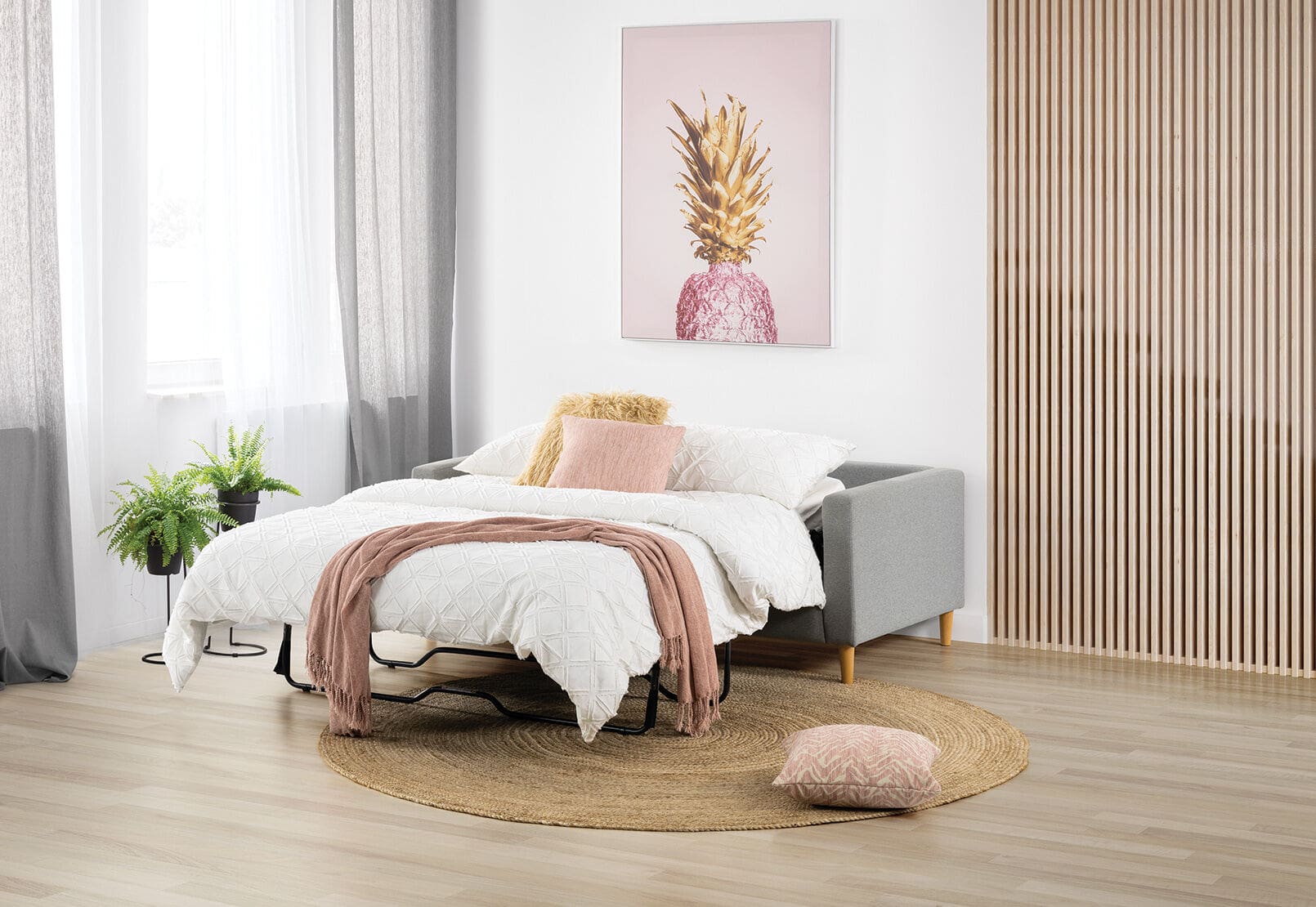 madeline light grey sofa bed amart furniture