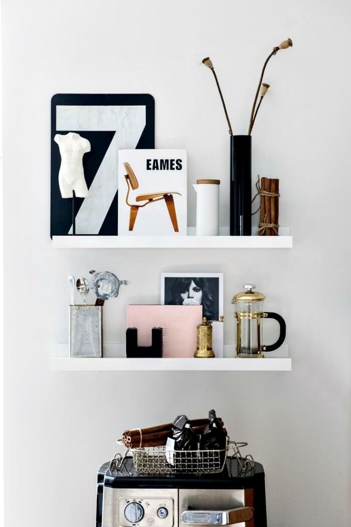 what is a vignette shelfie floating shelf vignette on TLC Interiors