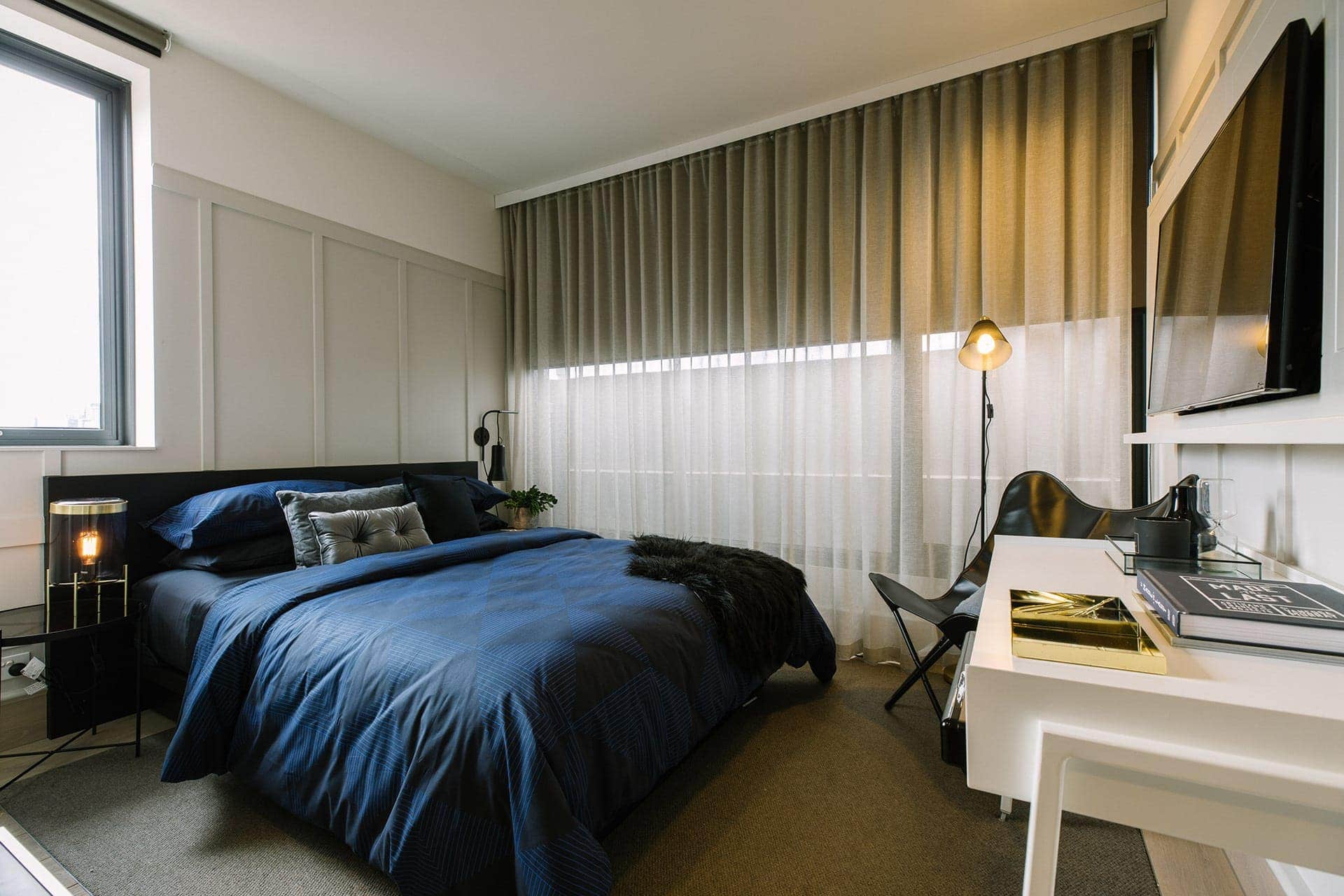 kmart 2018 homewares blue and black bedding set