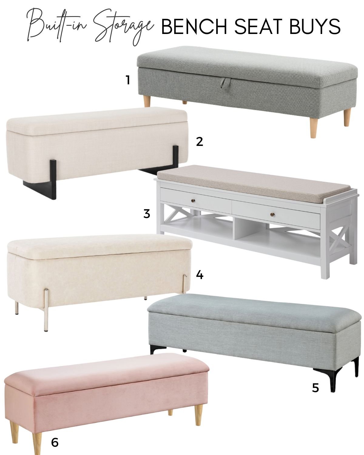 upholstered bench seat with storage