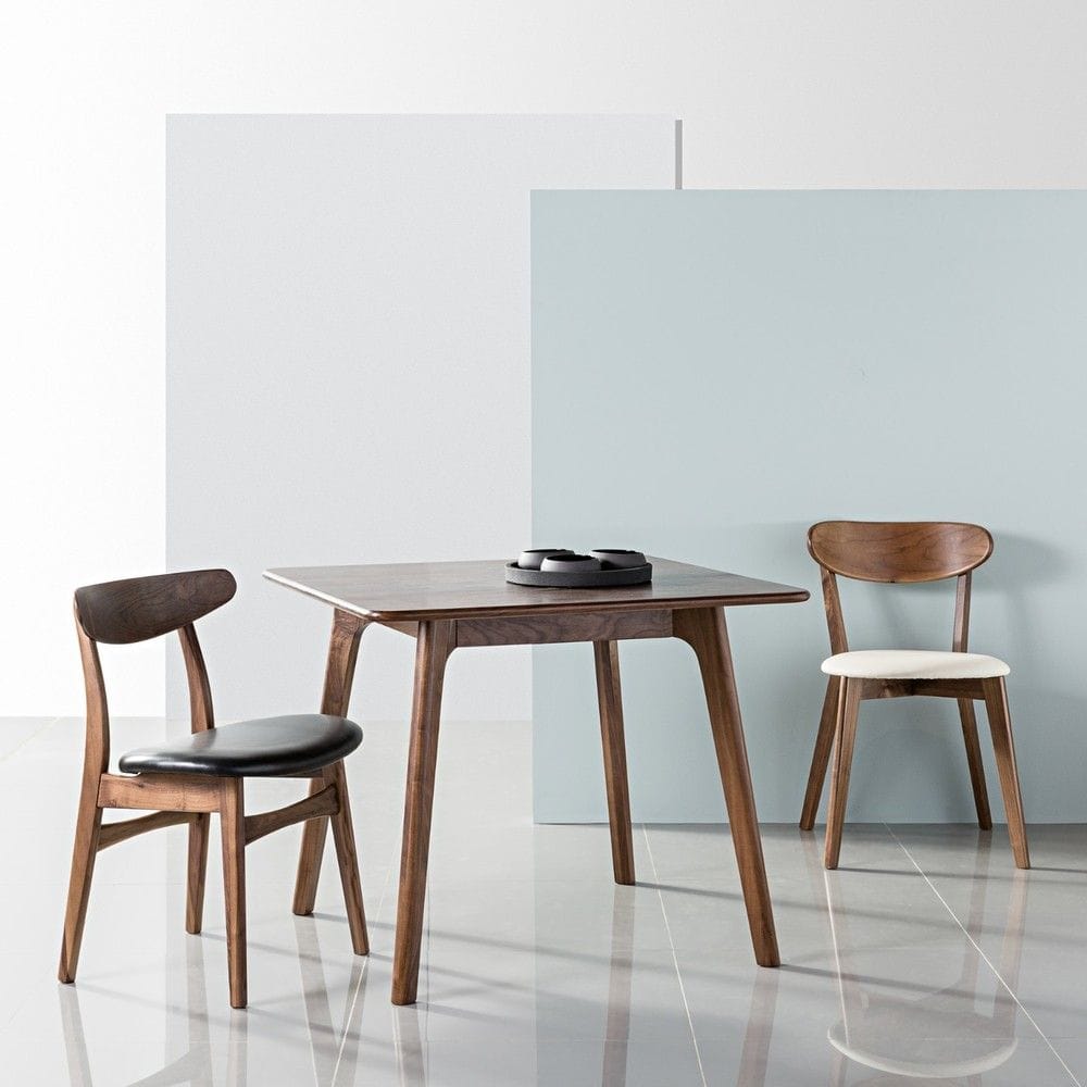 icon by design magnus square walnut small dining table