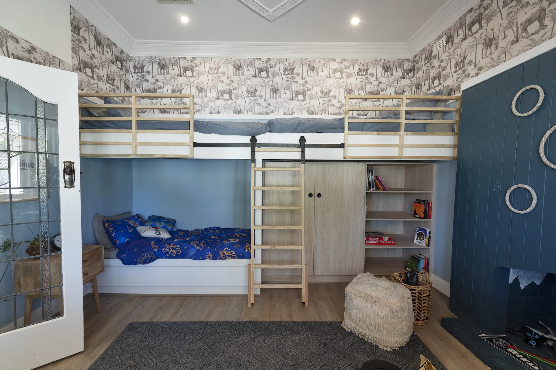 house rules 2020 tanya and dave reveal boys bedroom with built in bunks and under bunk desk area