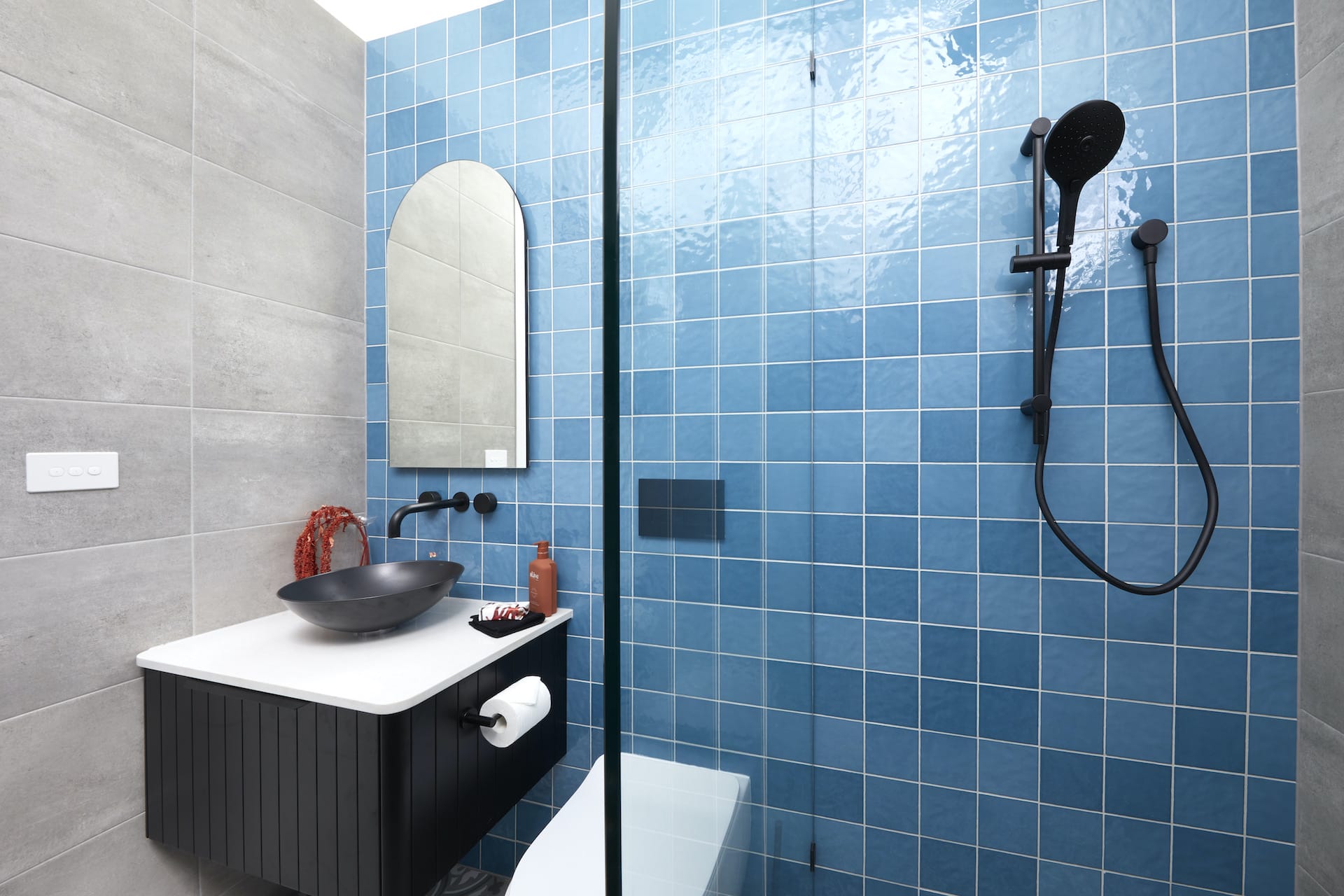 The Block 2020 Guest Ensuites: Style Wins and Major Sins 11 the block 2020 guest ensuites harry and tash black bathroom vanity