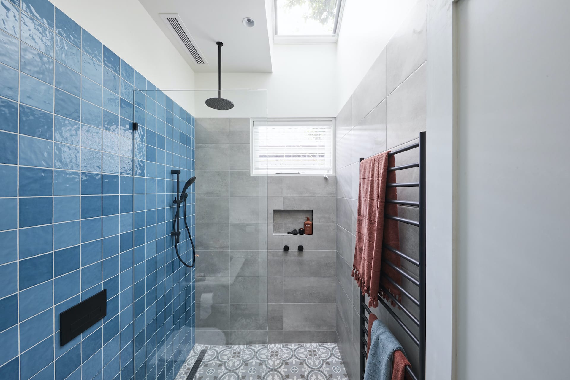 The Block 2020 Guest Ensuites: Style Wins and Major Sins 10 the block 2020 guest ensuites harry and tash blue bathroom tiles
