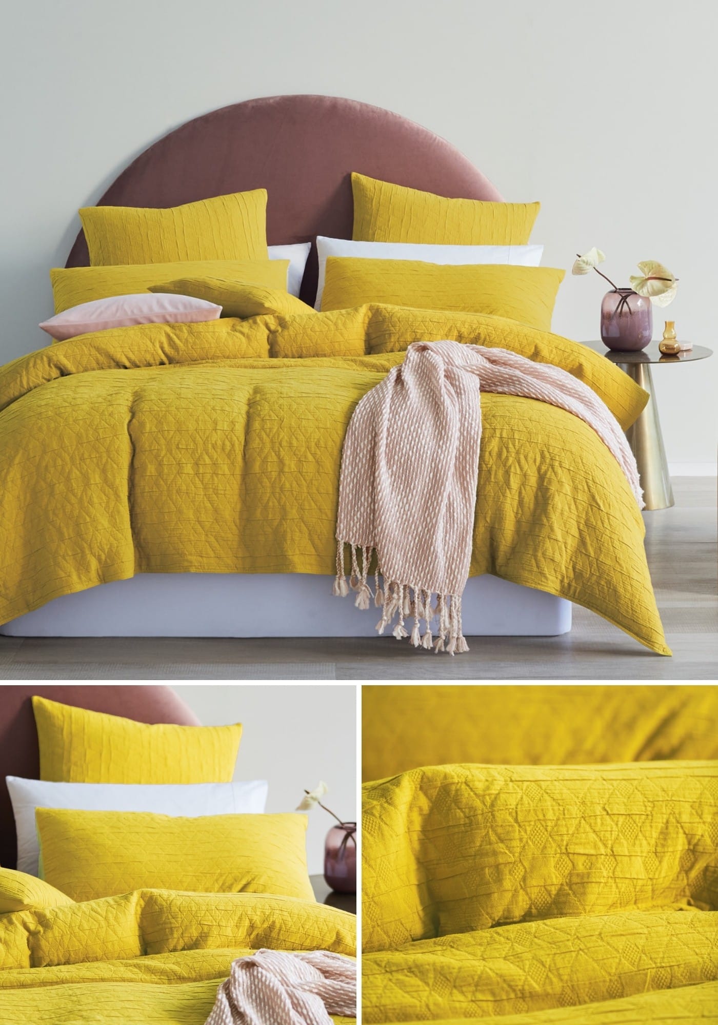 mimosa lorraine lea yellow quilt cover set summer bedding