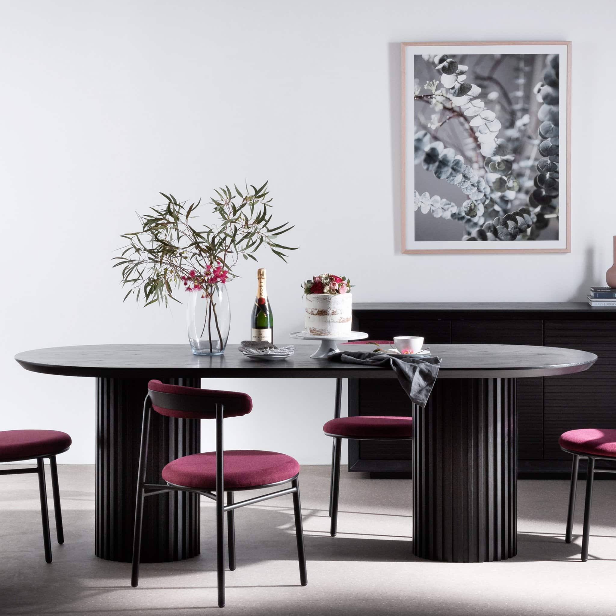 black oval dining table with perforated legs interior secrets
