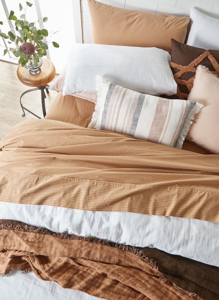neale whitaker homewares terracotta and white bedding set my house australia