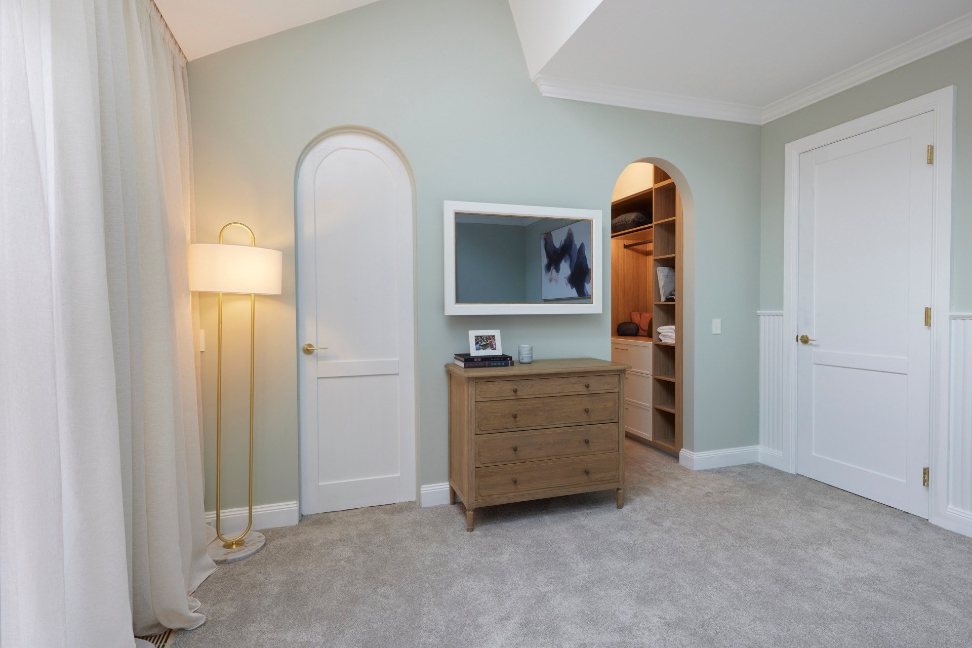 the block 2021 kirsty and jesse master bedroom arched doorways