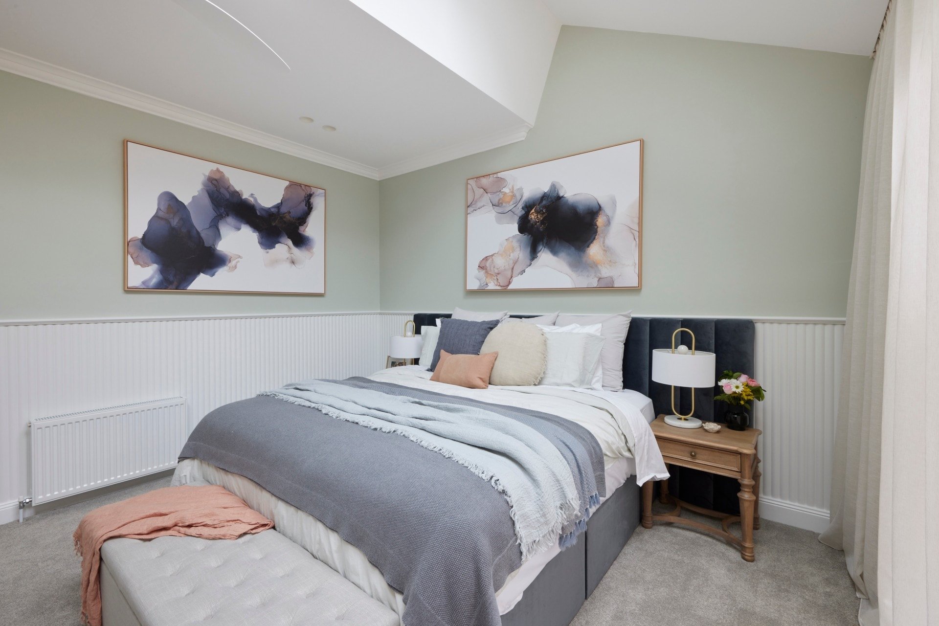 the block 2021 kirsty and jesse master bedroom artworks