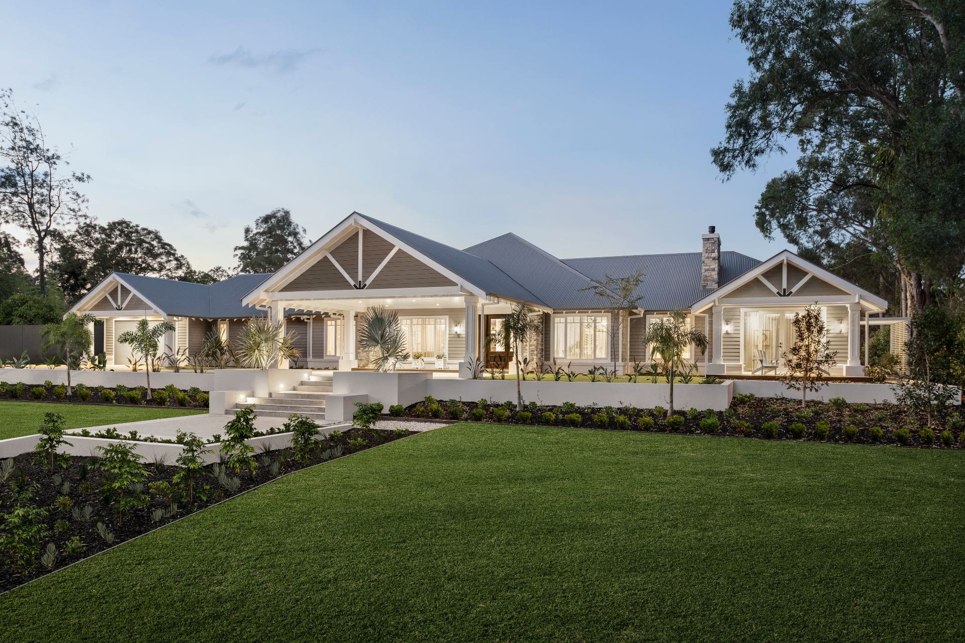 modern home facade design country home exterior corrugated roof hamptons style