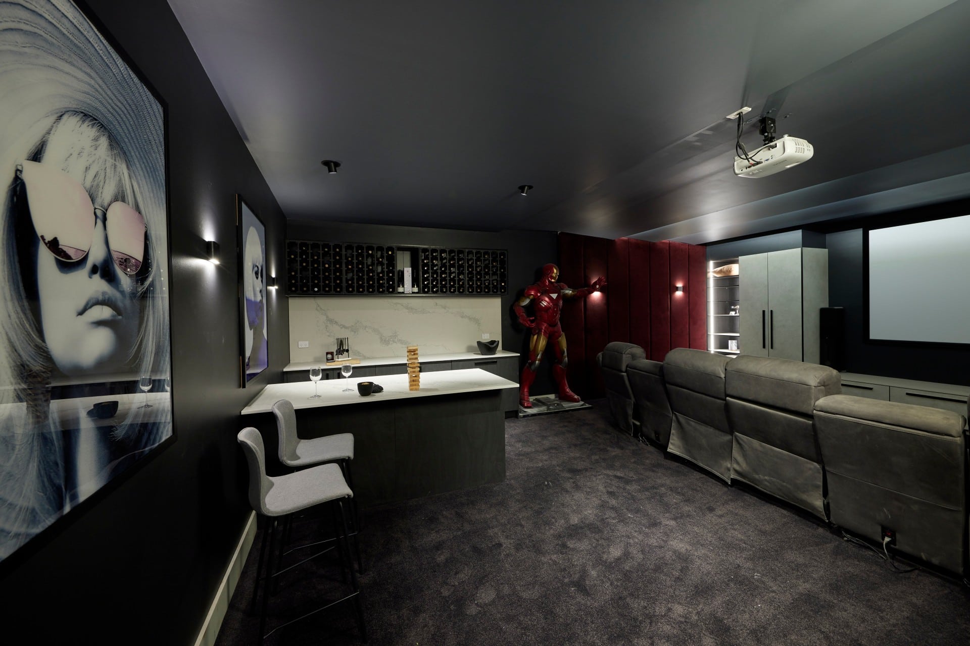 the block 2021 josh and luke basement bar home cinema