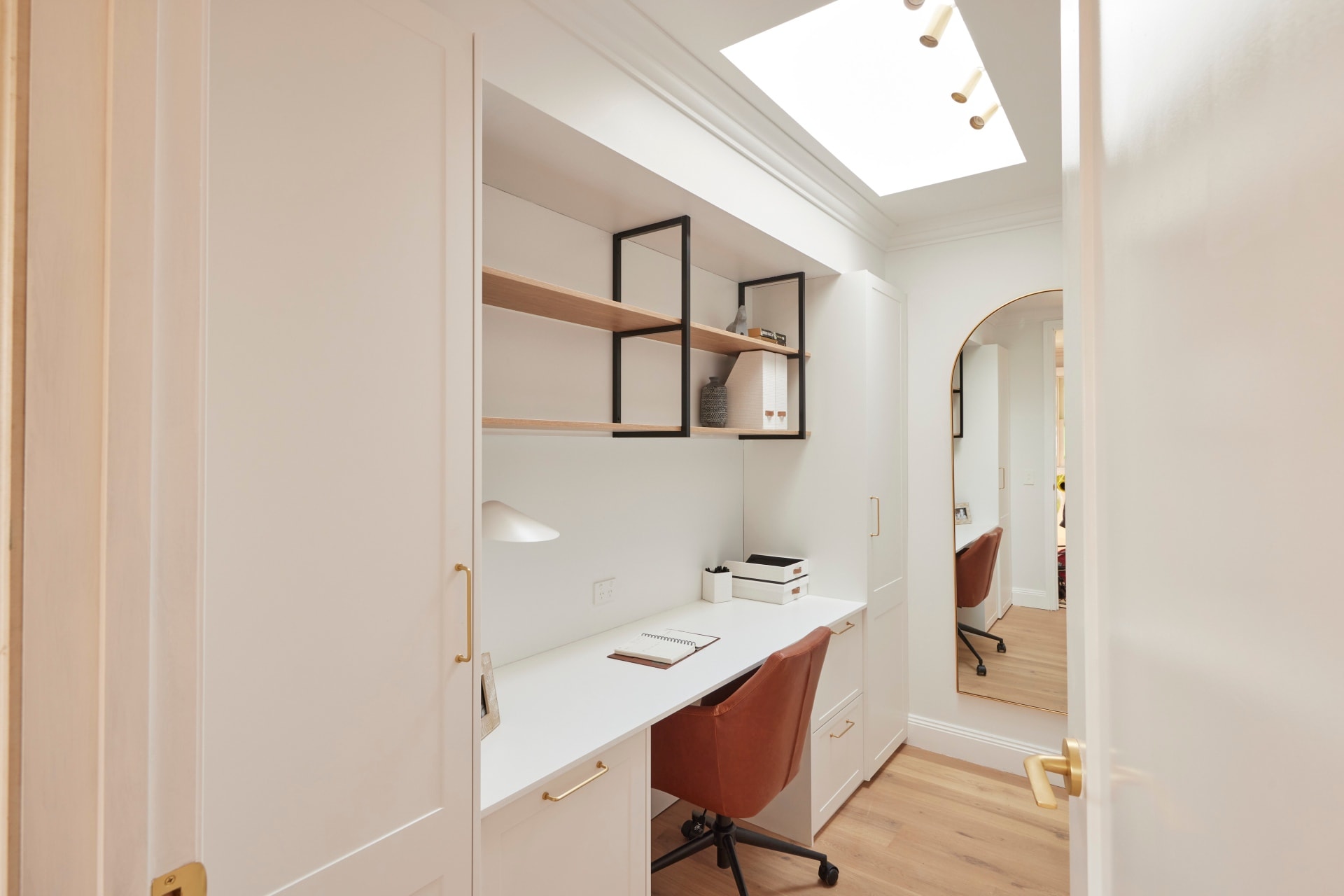 the block 2021 kirsty and jesse home office shaker cabinets brass handles