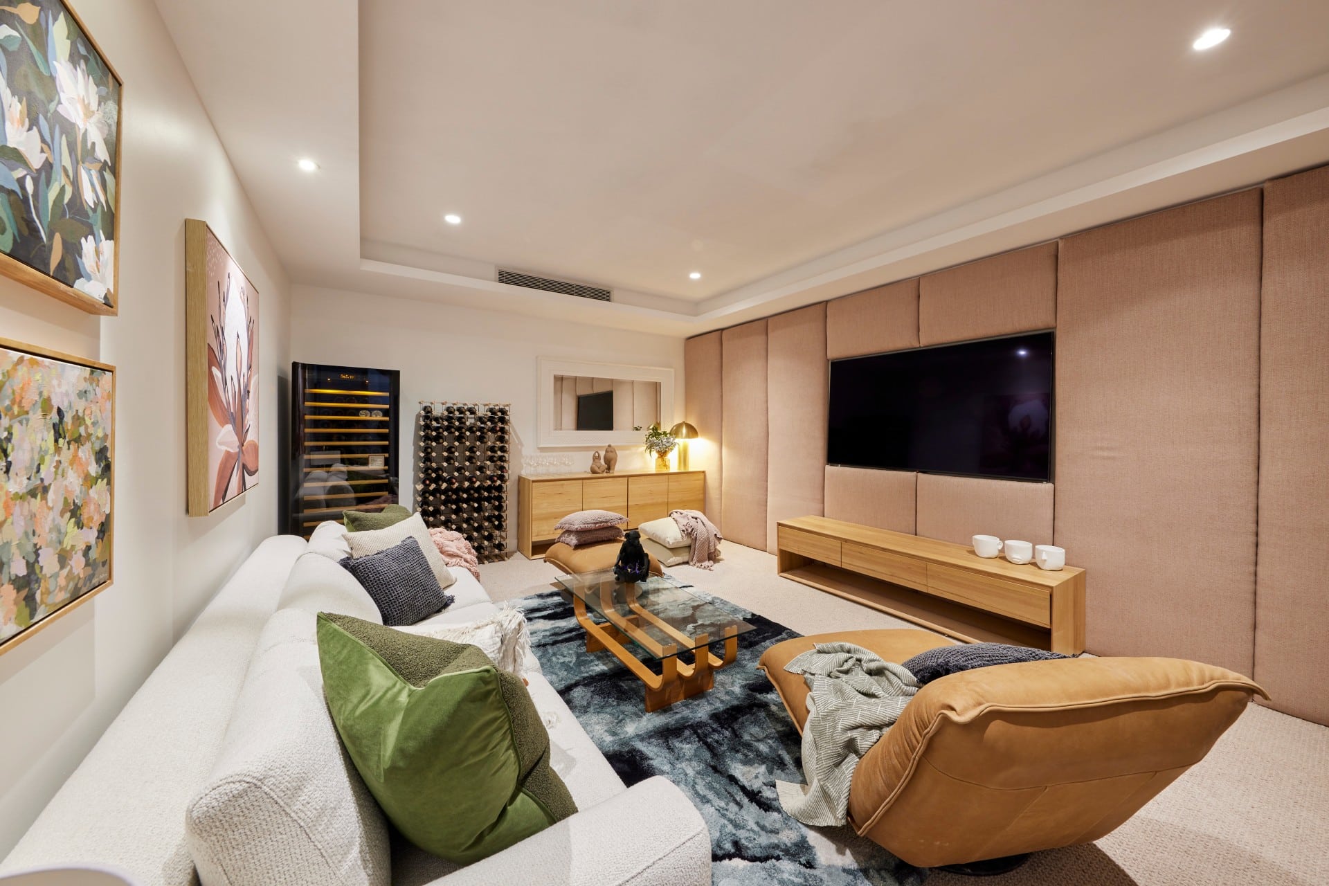 the block 2021 mitch and mark media room basement wine room
