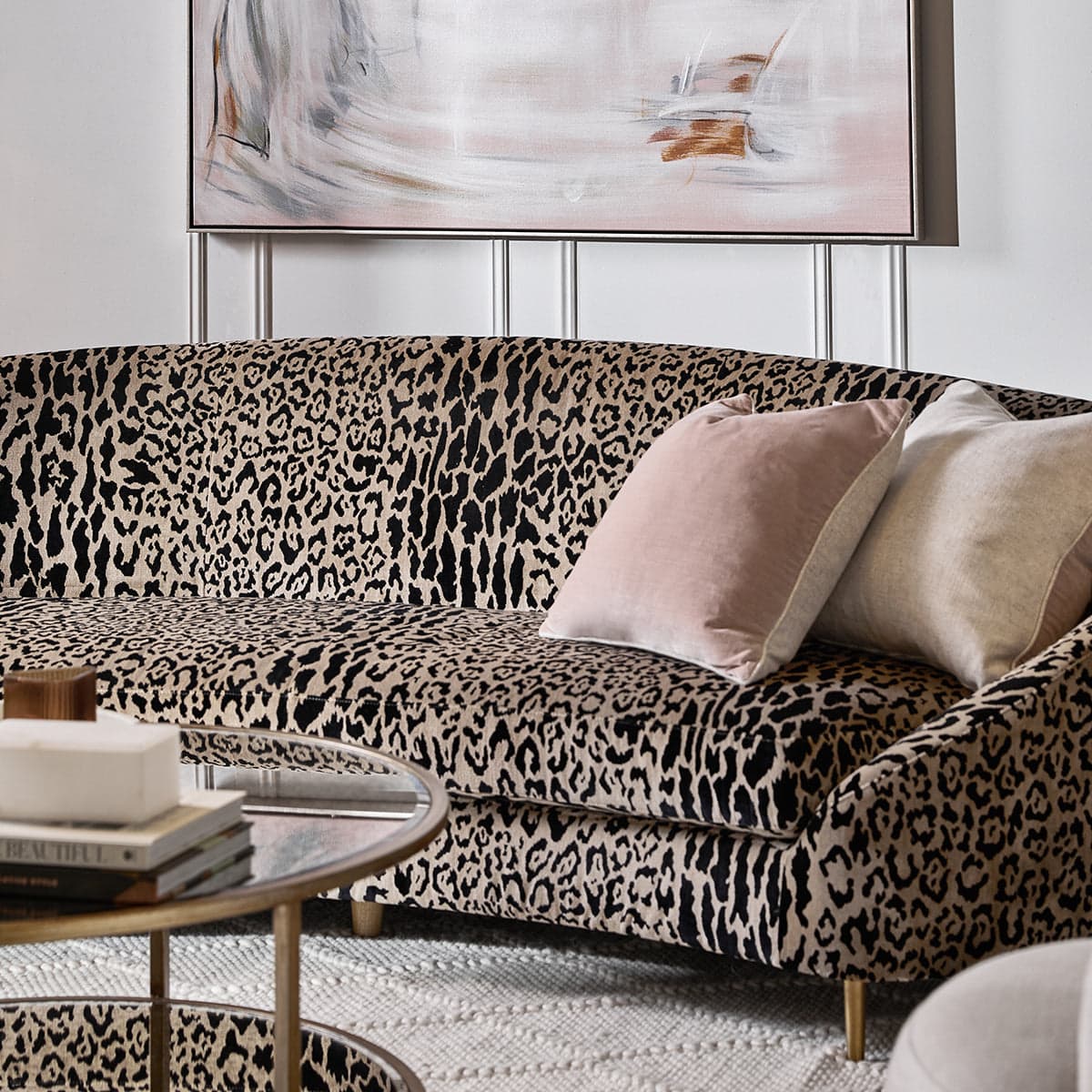 curved leopard print sofa from cafe lighting and living