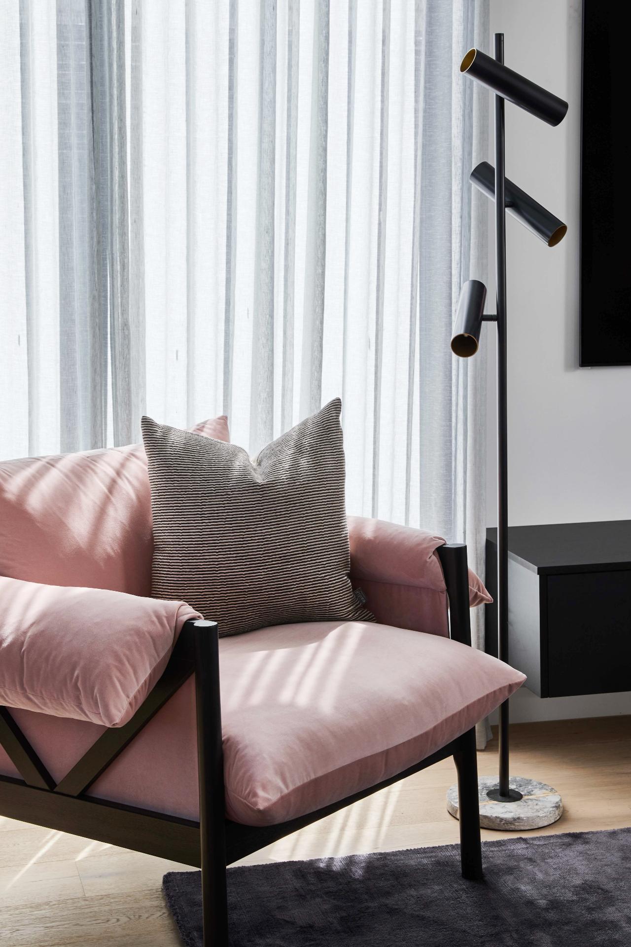 Modern Interior Design 7 the cullen design pink velvet armchair tlc interiors melbourne