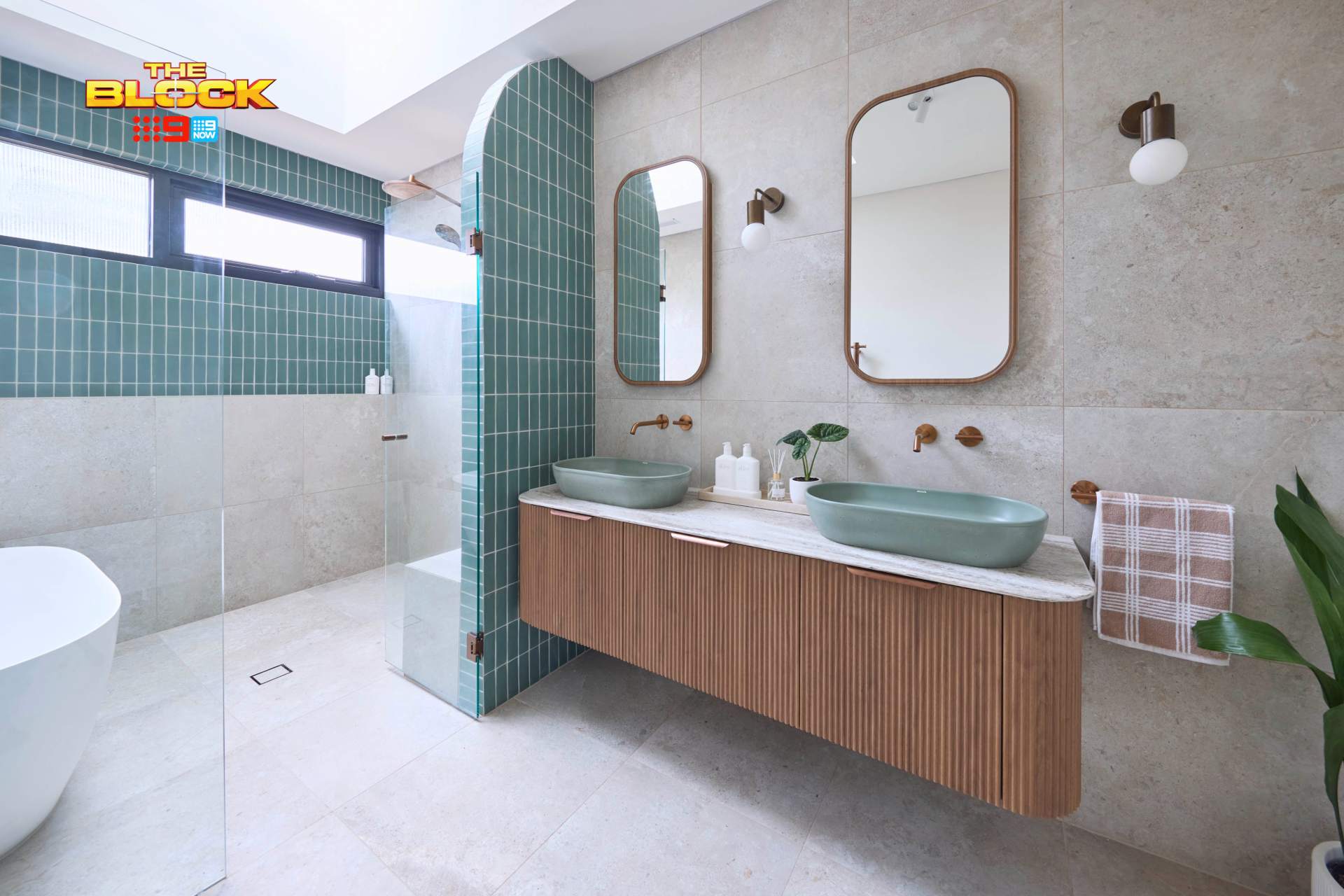 the block 2025 bathrooms reveal emma and ben curved nib wall