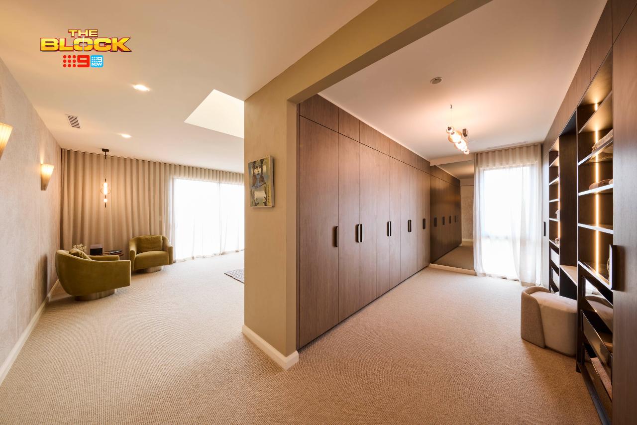 the block 2025 robby and mat main bedroom walk in robe