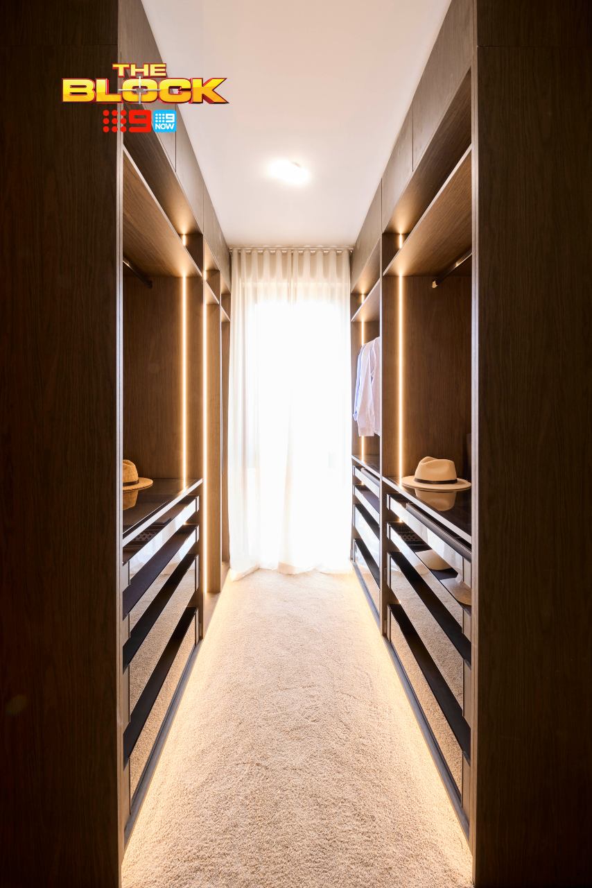 the block 2025 sonny and alicia main bedroom walk in robe