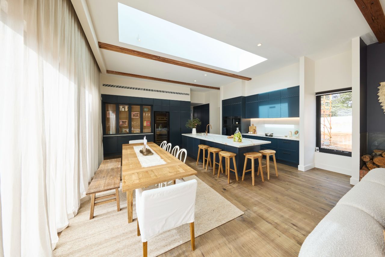 the block 2025 sonny and alicia blue kitchen design