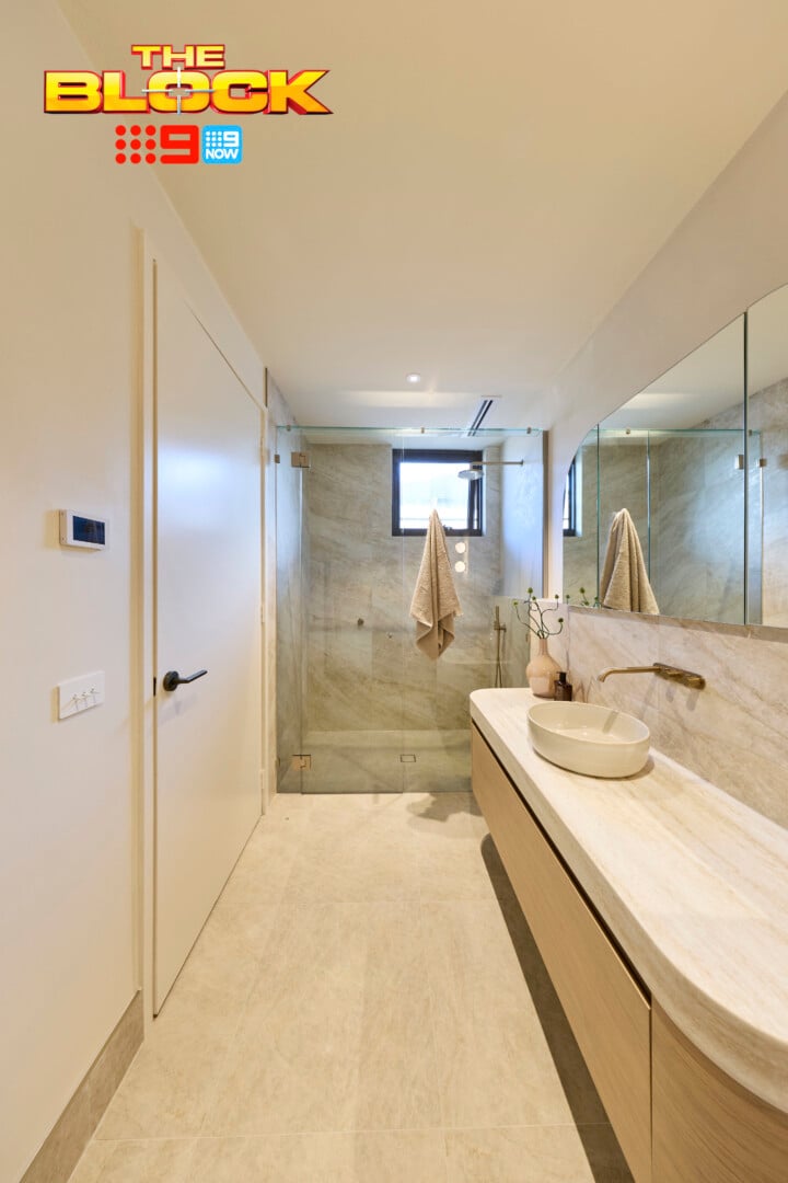 The Block 2026 Guest Suites Reveal: Wall Light Woes, Bathroom Fails, and That Green Bedroom 5 the block 2026 courtney and sev guest suite ensuite shower
