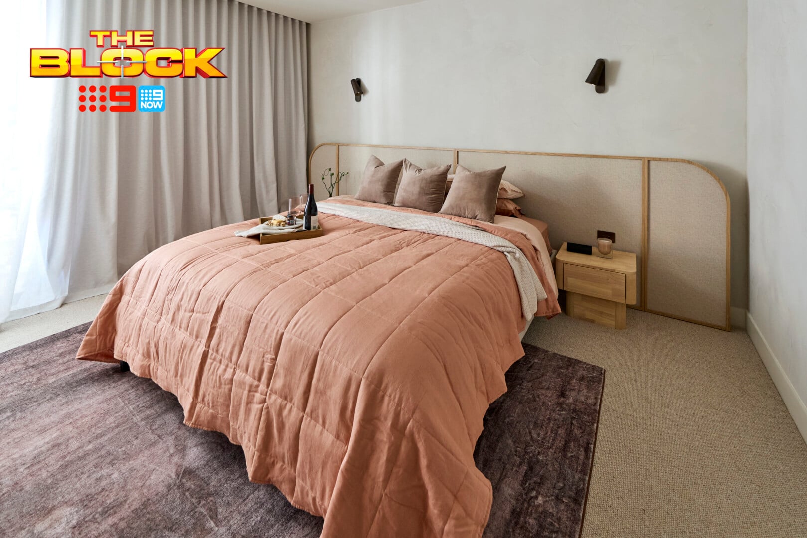 The Block 2026 Guest Suites Reveal: Wall Light Woes, Bathroom Fails, and That Green Bedroom 2 the block 2026 courtney and sev guest suite wallpaper headboard