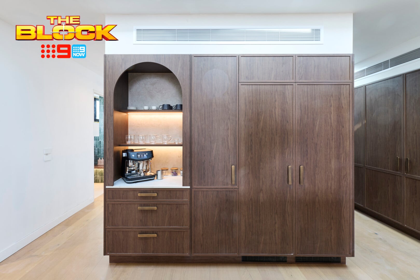 The Block 2026 Kitchens Reveal: Design Wins, Sins and All Those Wine Fridges 8 the block 2026 kitchens lisa and rosco bar area with arch