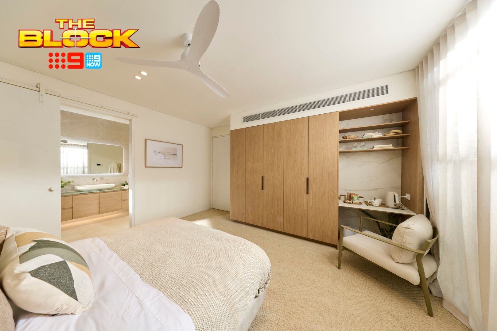 The Block 2026 Guest Suites Reveal: Wall Light Woes, Bathroom Fails, and That Green Bedroom 19 the block 2026 rick and tayla guest suite wardrobe