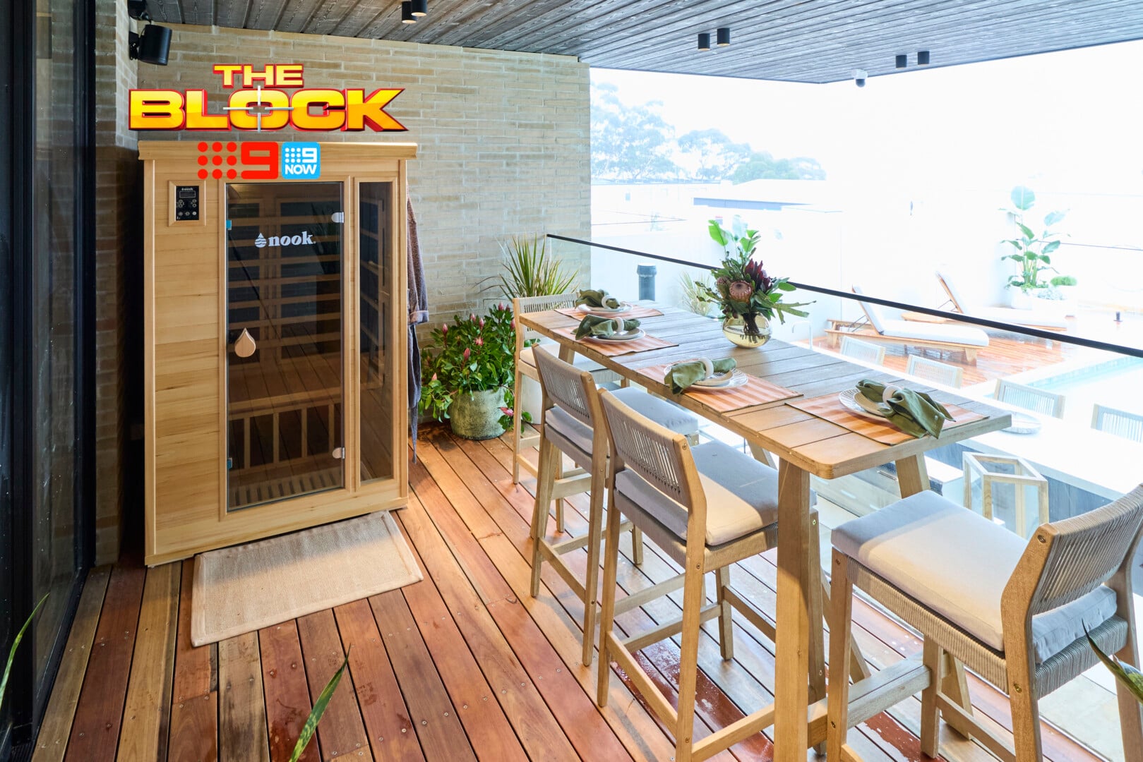 The Block 2026 Outdoor Terrace and Pool Reveals: Epic Meets Underwhelming 2 the block 2026 adam and jolene outdoor terrace with sauna