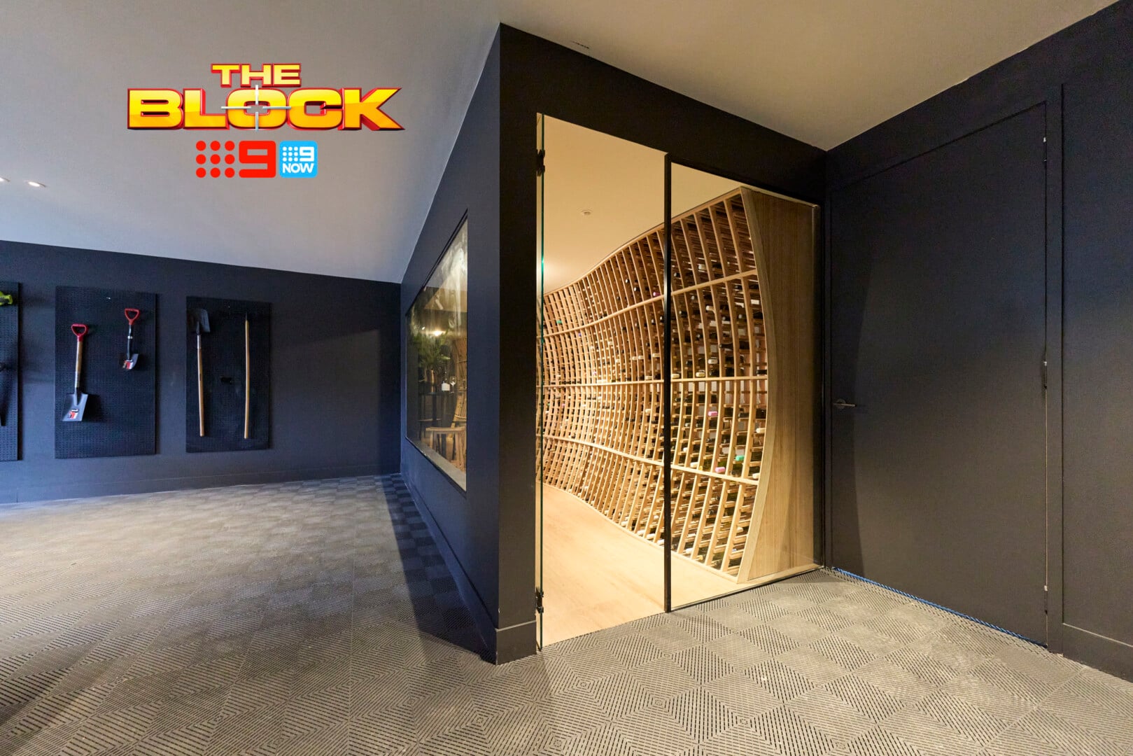The Block 2026 Backyards and Garages Reveal: The Big Privacy Blunder 8 the block 2026 courtney and sev wine cellar in garage