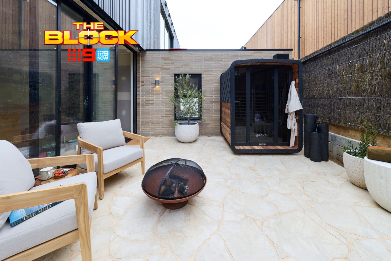 The Block 2026 Backyards and Garages Reveal: The Big Privacy Blunder 11 the block 2026 lisa and rosco backard seating area side of house